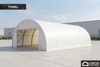 Cort tunel 6 × 11 m, PVC 750 g/m², alb