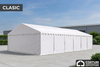 Cort alb de depozitare 6 × 12 m, imagine etichetată CLASIC.