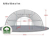 Cort Tunel Semirotund Hala-Depozitare 9.15m x 12m cu 1m intre arce